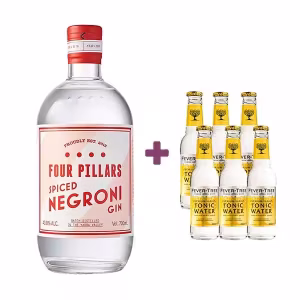 four-pillars-spiced-negroni-gin and six free Indian tonics