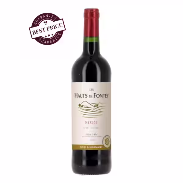 Les Hauts De Fontey Merlot red wine 75cl bottle