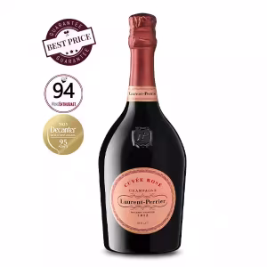 Laurent-Perrier Cuvée Rosé Champagne – iconic rosé with vibrant pink hue, luxury bottle available at The Wine Box.
