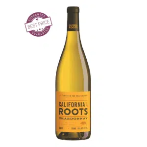 Premium Californian white wine with golden label, showcasing fruit-forward character and smooth, creamy texture.