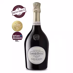 Laurent-Perrier Blanc de Blancs Brut Nature Champagne – pure Chardonnay zero-dosage cuvée in elegant bottle, available at The Wine Box.