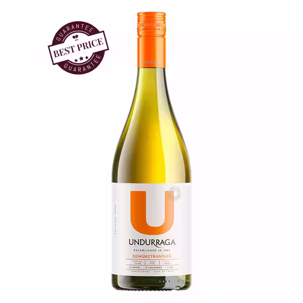 Undurraga Gewürztraminer 2024 – aromatic Chilean white wine with floral and tropical notes, available at The Wine Box.