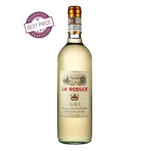 La Scolca Gavi DOCG Etichetta Bianca 2023 – classic Gavi white wine with crisp citrus, floral finesse, and almond notes.