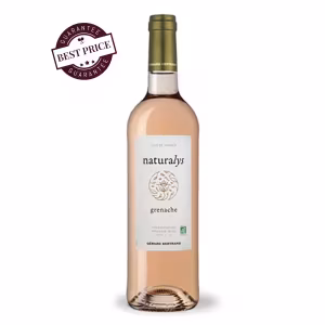 Naturalys Grenache Rosé 2024 – organic French rosé wine with bright berry and floral notes, available at The Wine Box.