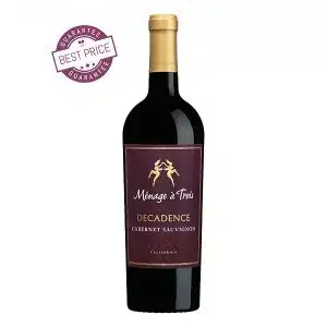 Menage à Trois Decadence Cabernet Sauvignon 2023 – luxurious Californian Cabernet, full-bodied and rich, available at The Wine Box.