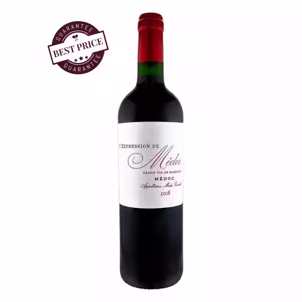 Expression de Médoc 2018 – classic Bordeaux red with dark fruit, graphite and polished tannins; structured, balanced and food-friendly.