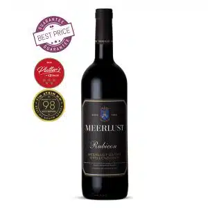 Meerlust Rubicon 2022 – iconic Stellenbosch red with cassis, graphite and firm structure; classical, age-worthy and uncompromising.