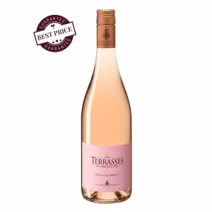 Les Terrasses d’Ardèche Rosé 2024 – pale French rosé wine with red berry and citrus notes.