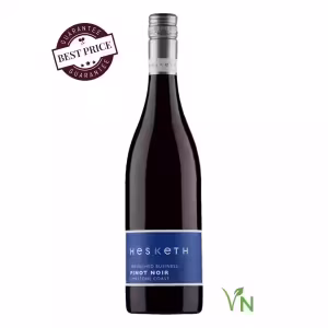 Hesketh Unfinished Business Pinot Noir 2024 — translucent ruby, art-label bottle, Limestone Coast South Australia — available at The Wine Box, Nairobi