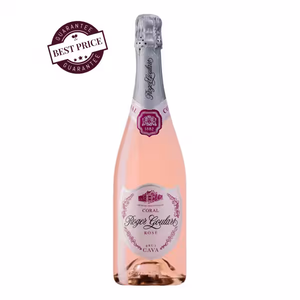 Roger Goulart Brut Coral Rosé 2023 — salmon-pink sparkling wine bottle, traditional method Cava from Catalonia — available at The Wine Box, Nairobi