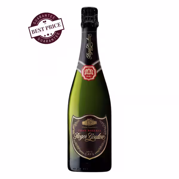 Roger Goulart Gran Reserva Brut 2020 — gold label sparkling bottle, extended lees-aged Cava from Catalonia — available at The Wine Box Kenya