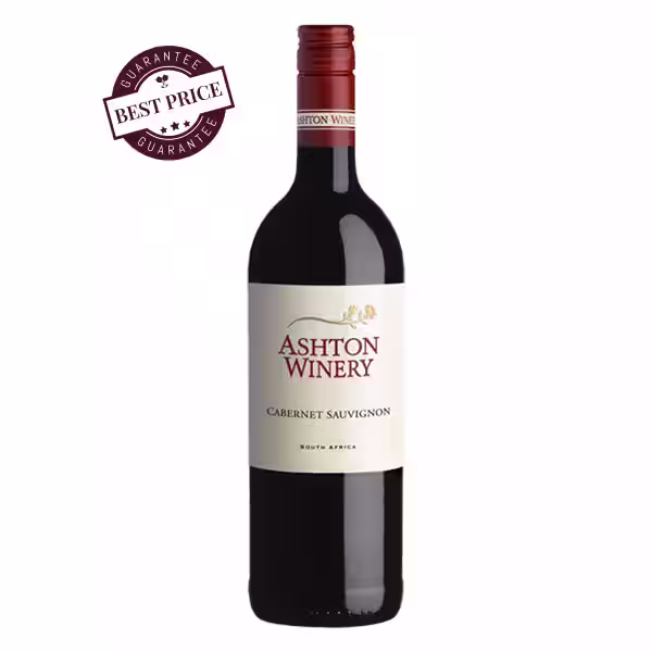 Ashton Winery Cabernet Sauvignon 2023. Deep ruby bottle, South African single varietal red. Available at The Wine Box Kenya, Nairobi.