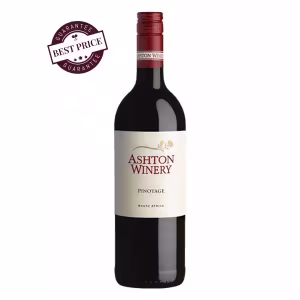 Ashton Winery Pinotage 2023. Deep ruby bottle, South African single varietal red. Available at The Wine Box Kenya, Nairobi.
