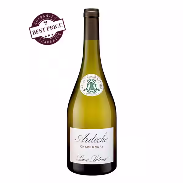 Louis Latour Ardèche Chardonnay 2023. Pale straw bottle, unoaked French white wine. Available at The Wine Box Kenya, Nairobi.