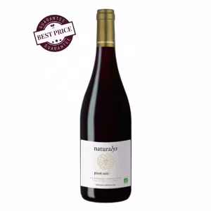 Naturalys Pinot Noir 2024. Bright ruby bottle, organic Languedoc red wine. Available at The Wine Box Kenya, Nairobi.