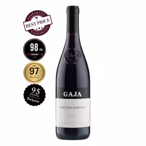 Gaja Sorì San Lorenzo Barbaresco 2022, dense ruby bottle, historic single vineyard label, available at The Wine Box Kenya, Nairobi