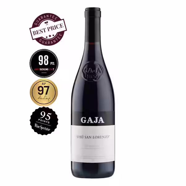 Gaja Sorì San Lorenzo Barbaresco 2022, dense ruby bottle, historic single vineyard label, available at The Wine Box Kenya, Nairobi