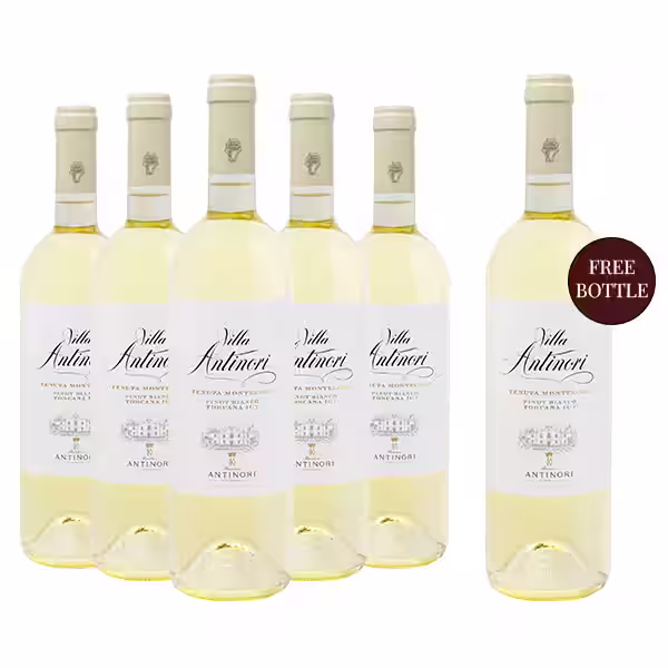 Buy 5 get 1 free, Nairobi wine delivery. Villa Antinori Pinot Bianco Tenuta Monteloro, cool-climate Tuscan white. Order at The Wine Box Kenya.