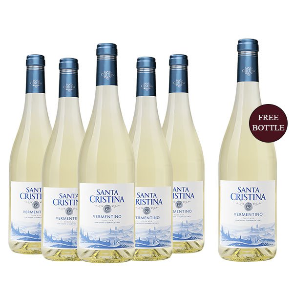 Buy 5 Santa Cristina Vermentino 2022 Get 1 Bottle Free